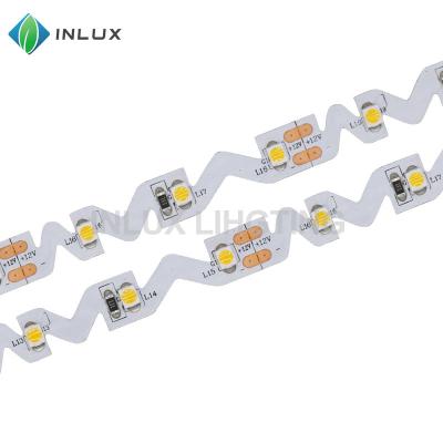 China 24v 12v 2835 60leds 6mm warm white red green blue yellow bendable zigzag foldable side bending snake s shape led strip for sale