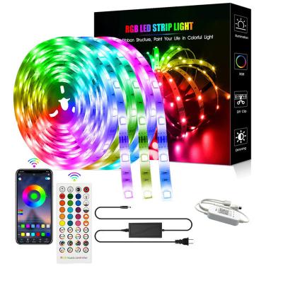 China multicolor remote 5m 10m 20m rgb decoration with control wireless phone app controlled alexa tuya wifi for tv smart led strip for sale