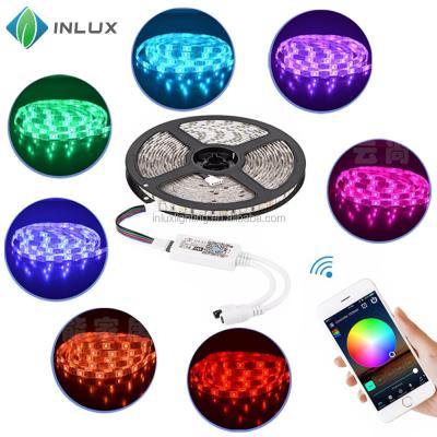 China 5v 12v wholesale 5m 10m 20m 5mm rgb decoration with control wireless app controlled alexa tuya wifi for tv smart led strip light for sale