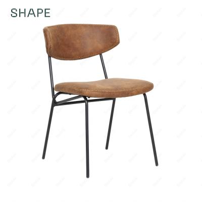 China Nordic Retro PU Leather Dining Chair For Kitchen Chair Indoor Cafe Chairs Dining for sale