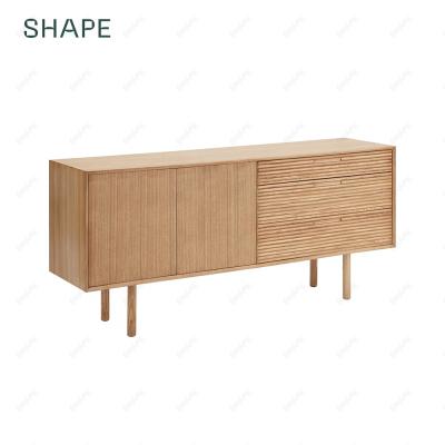 China 2 thrusts & pull doors and 3 push & PILOTIS 160 pull drawers storage unit in solid ash and ash veneer with 2 push and pull doors and 3 and pull drawers for sale