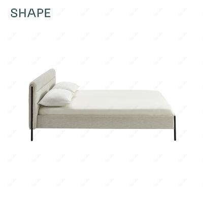 China Modern FIT Upholstery Bed 140 Height Manufacturers Material Metal Legs And Plywood Slats for sale