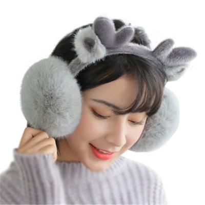 China Daily Life Winter Earmuffs Cute Cartoon Deer Elf Christmas Earmuffs Folded Warm Earmuffs R0865 Wholesale for sale