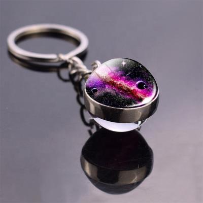 China Sun Mars Easy Art Earth Moon Key Chain Space Nebula Galaxy Planet Solar System PDouble Glass Ball Side Key Chain L0062-1 for sale