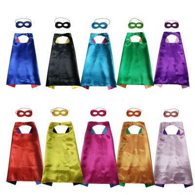 China Satin Logo Customized Children's Cape Reversible Double Fiber Style Halloween Cartoon Superhero Cosplay Cape for sale