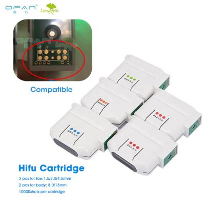 China Skin tightening factory direct smas lifting hifu transducer price 1.5/3.0/4.5/8.0/13mm ultrasound machine Hifu cartridge for sale