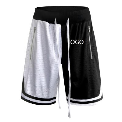 China Breathable Vedo Shorts Dropshipping Logo European Casual Elastic Mens Custom Blank Mesh Basketball Shorts With Zipper Retro Pockets for sale