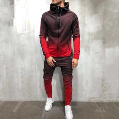 China Breathable Suit Custom Logo Slim Fit Leisure Sportswear Vedo Jogger Two Pieces Zipper Tracksuit Men Jogging Tracksuit for sale