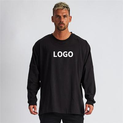 China Breathable Mens Full Sleeve USA Size Solid Color Custom Logo Workout Clothing Thermal Muscle Long Sleeve T-Shirt for sale