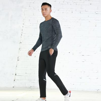 China Breathable Sportswear Wholesale Custom Polyester 2 Piece Long Sleeve Shirt And Gaiters Compression For Men for sale