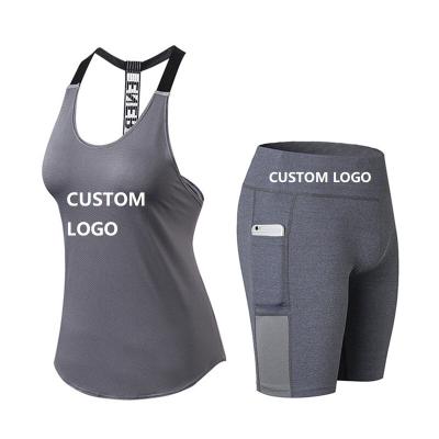 China Dropshipping Gym Clothing Tank Top Women Breathable Custom Fitness Shorts Vedo Logo Polyester Fitness Tank Tops for sale