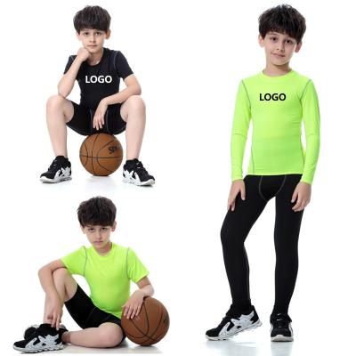 China Breathable Vedo Kids Custom Logo Polyester Football Yoga Wear Kids Fitness Base Layer Unisex Training Basketball Fitness Wear for sale