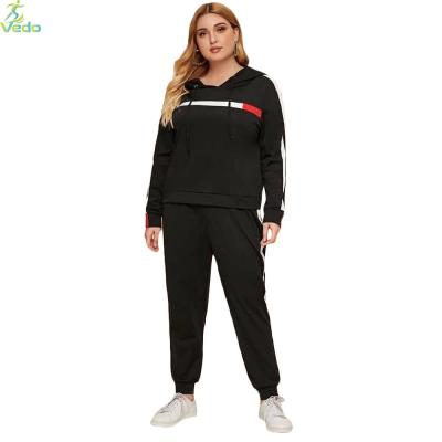 China Wholesale Custom Polyester Anti-UV Plus Size Pullover Two Piece Set Tracksuit For Women for sale