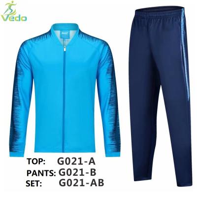 China Wholesale Custom 100% Polyester Full Zipper Sports Football Jogger Breathable Sweatsuit For Men for sale