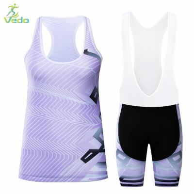 China Vedo Tank Top Breathable Cycling Custom Sublimation Printing Mesh Polyester Sleeveless Women Cycling Tank Top for sale