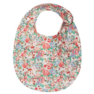 China Unique Handmade Personalized Washable Cotton Bandana Drool Reversible Baby Bib With Bow Headband Set For Girls for sale