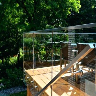 China Modern Glass Railing With SS Standoff Balustrade Design For Outdoor Deck for sale