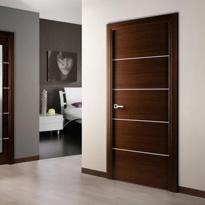 China Modern Customizable Hotel Room Door Interior Solid Wood Walnut Wood Door for sale