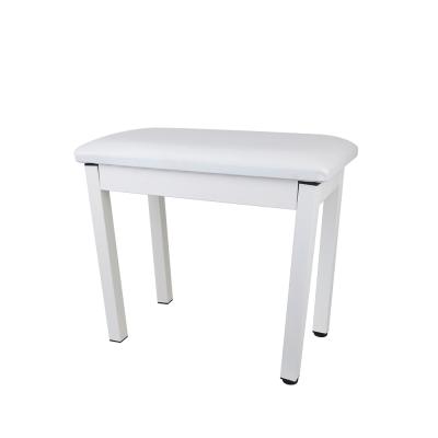 China B08 L-W White Leather Cushion Modern Metal Piano Bench Adjustable Piano Stools Stable for sale