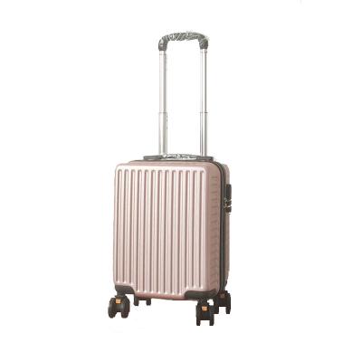 China ABS 13 Inch Vertical Stripe Removable Wheel Tie Rod Small Suitcase for sale