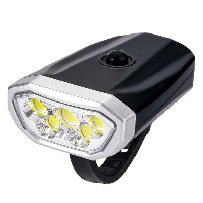 China Silicone+ABS Bike Light LED Front Lamp Headlight Ultralight Flashlight Rainproof Rechargeable Bicycle Light for sale