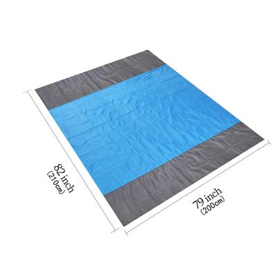 China Polyester Outdoor Portable Lightweight Waterproof Sand Mat Beach Pocket Blanket Folding Free Mat For Hiking Camping for sale