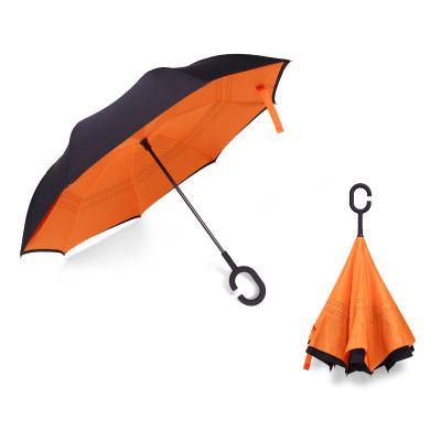 China American Style Double Layer Inside Out C Shape Custom Handle Inverted Reverse Umbrella for sale