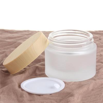 China LOW MOQ 5g Eco-friendly Recyclable Cosmetic Packaging Frosted Glass Cream Jar For Skin Care Cream for sale