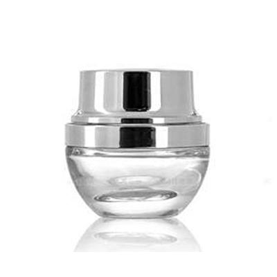 China LOW MOQ Clear Cosmetic Eye Serum Cream Packaging Jar Cosmetic Luxury Gold Aluminum Silver Cap for sale