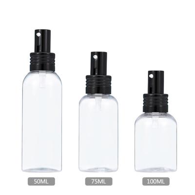 China LOW MOQ 50ml 75ml high quality plastic lotion bottle with black pump for skin care serum for sale