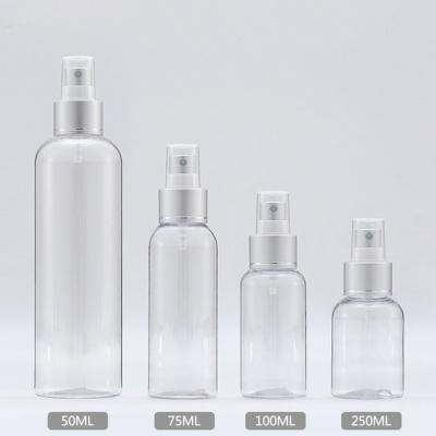 China Cosmetic Empty Cosmetic White Bottles With Tangent Essential Matte Silver Aluminum Pump For Water for sale