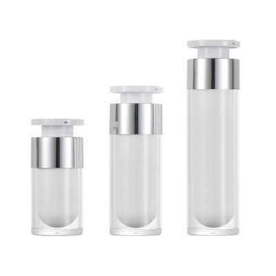 China Cosmetic Acrylic Airless Serum 15ml 30ml 50ml Pump Bottles With Transparent PMMA Cap For Skin Care Serum for sale