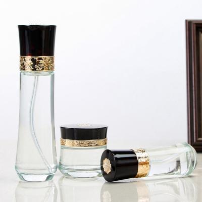 China 40ML 60ML 100ML 120ML Luxury Transparent Cosmetic Lotion Glass Bottles For Serum for sale