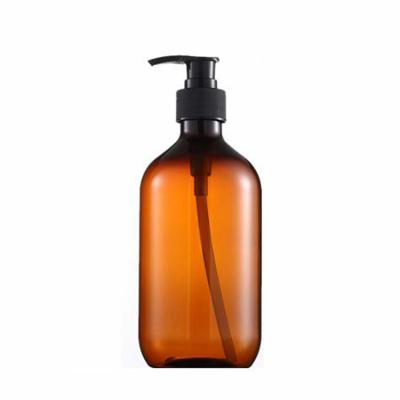 China High Quality Skin Care Personal Packaging 300ml 500ml Green Amber Plastic Lotion Bottle For Shampoo Shower Gel for sale