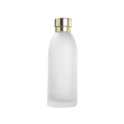 China Hot Selling Cosmetic Empty Glass Cosmetic Frosted Inner Cap Bottles With Gold Cap for sale