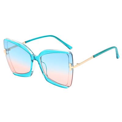 China Metal Hinge PC Lens Leg Metal Frame PC Sunglasses Women Butterfly Top Sun Glasses TY6925 Amazon Fashion Big for sale