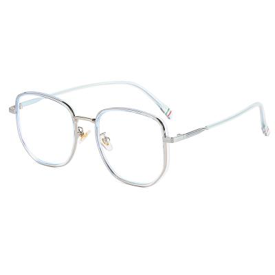 China 2021 Latest Prescription Metal Optical Frame Flat Glass Blue Light-blocking Glasses Frame Optical Glasses for sale