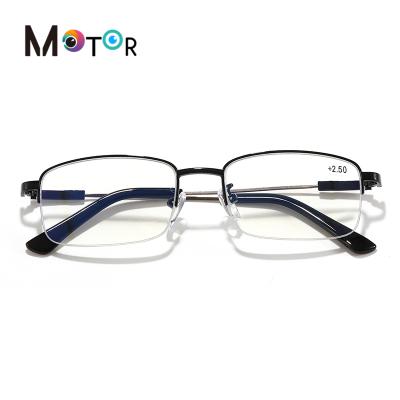 China 2021 New Slim Anti-Blue-Ray Reading Glass Metal Memory Foot Unisex Multifocal Fold Constant Myopia Glasses Frame for sale