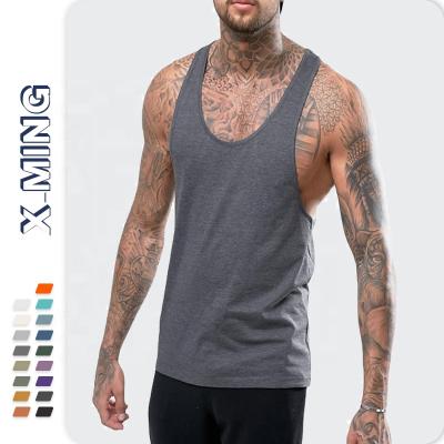 China Factory QUICK DRY plus size tank top muscle fitness gym men vest cotton breathable sleeveless vests knit custom brand logo vest for sale