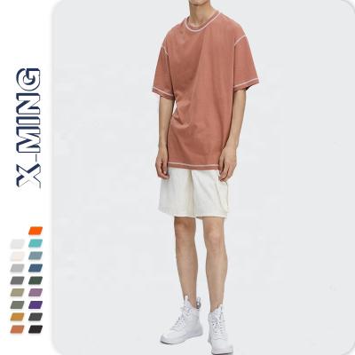 China White O Tee Shirt Mens T-shirts Cotton Print Anti-wrinkle Good Moq Low Quality Wholesale Plain Oversized Custom Solid T-shirt Neck T-shirt for sale