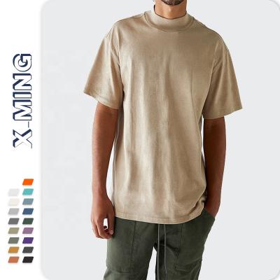 China Wholesale Custom Brand Logo Oversize Custom Logo Cotton Shoulder Anti-shrink Factory Size Simple Slimmer Men's T-shirt Drop Summer Casual T-shirt for sale