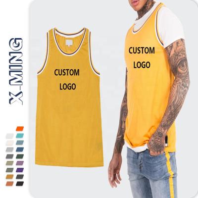 China Men's Casual Striped Fitness Cotton Tank Top Plain Logo Mesh Sleeveless Wholesale Custom Vest Tops QUICK DRY Basketball Invest for sale