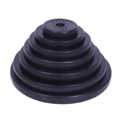 China Universal Hot Sale Black Cast Iron Weight Plate Rubber Coated Fitness Weight Disc for sale