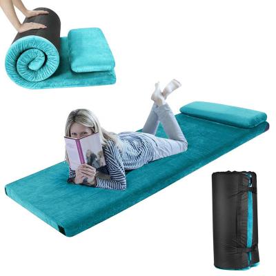 China Portable Portable Folding Sleep Mat Waterproof Cover Travel Bag Roll Up Memory Foam Camping Mattress for sale