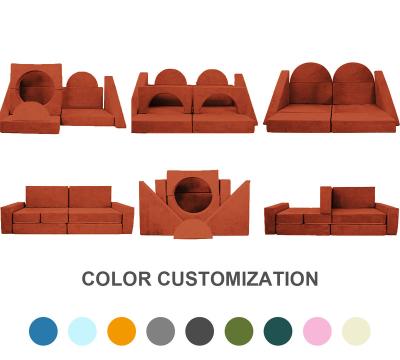 China Modern Kids Sofa Newly Favored Washable Modular Foldable Play Cushions Couch Folding Play Room Sofa Modular Play Couch for sale