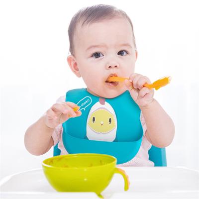 China BPA Free Waterproof Silicone Baby Bib With Food Catcher Portable Adjustable Teether Baby Feeding Bibs for sale