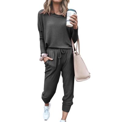 China New Style QUICK DRY Loose Long Sleeve Casual Set Top Shirt and Pants 2 Pieces Set Women's Clothing Sets for sale