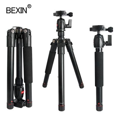 China BEXIN PORTABLE Travel Portable Tripod Flexible Aluminum Alloy Monopod Tripod with Compass Device for DSLR Camera Phone Mount DV Spotlight for sale