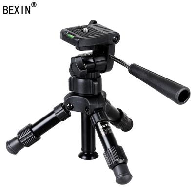 China BEXIN Mini Metal Contract Light Folding Cameras Extendable Mini Desktop Tripod Handheld Stand for Mobile Phone Digital Camera for sale