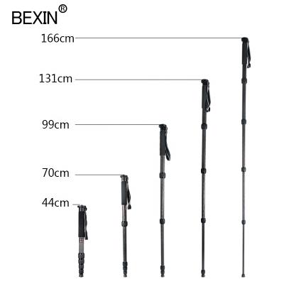 China BEXIN PORTABLE Heavy Duty Flexible Stable Monopod Carbon Fiber Professional Retractable Travel Increasing Walking Stick Monopod Photography for sale